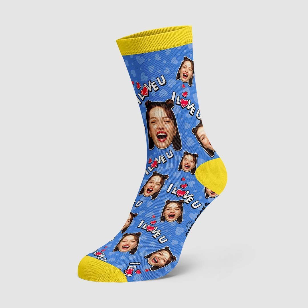 I Love You Face Socks - PhotoBoxer