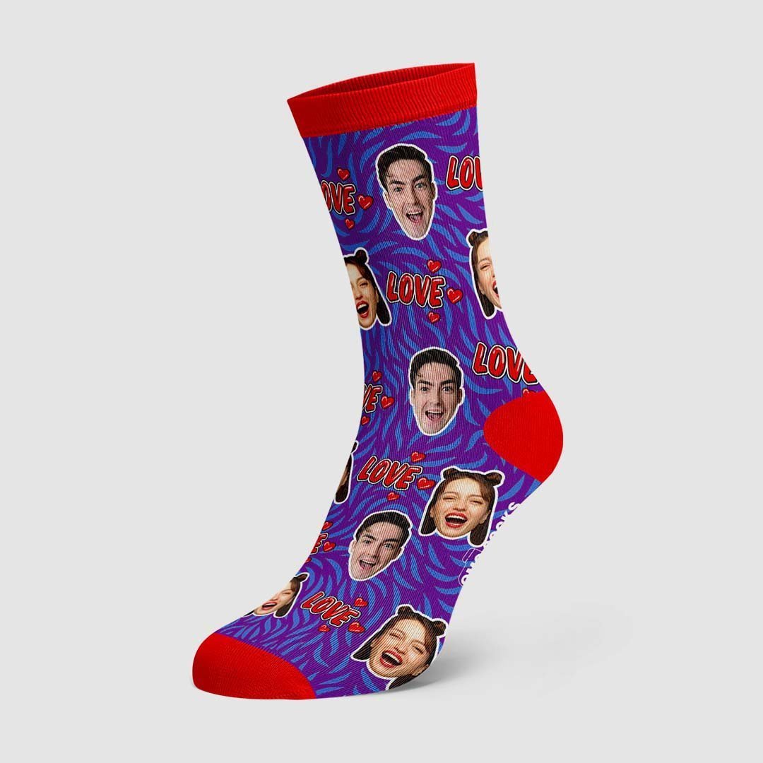 Custom Love Face Socks - PhotoBoxer