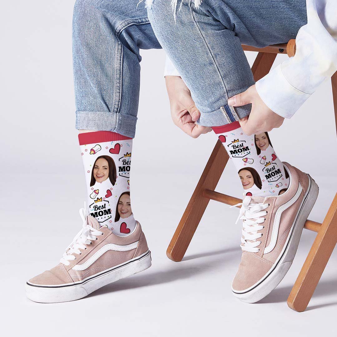 Mother's Day Gift - Best Mom Custom  Face Socks - PhotoBoxer