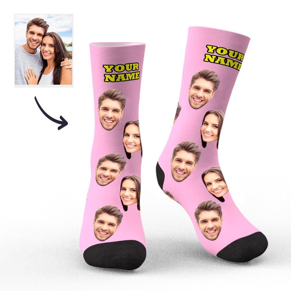 Custom Socks Face Socks Photo Socks with Your Text 3D Preview Colorful Socks - PhotoBoxer