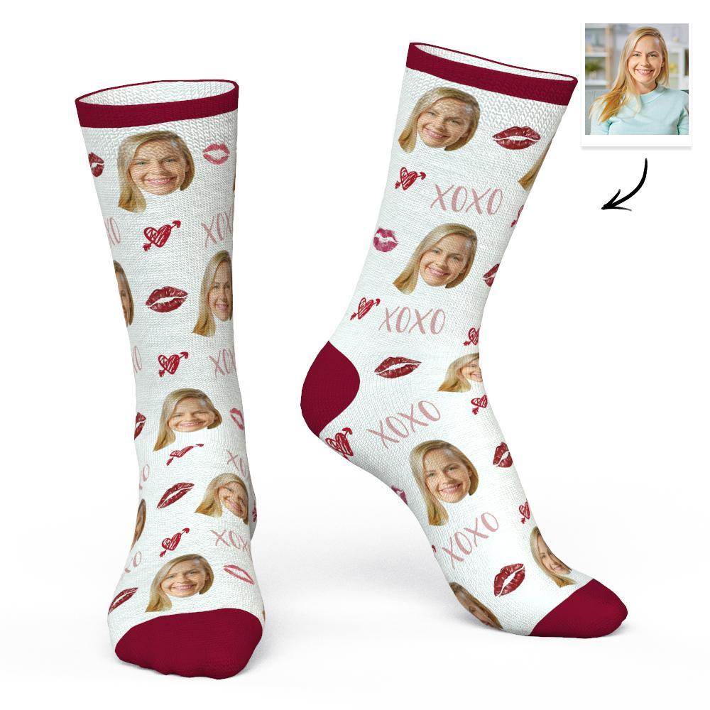 Custom Face Socks Personalized Photo Socks Lips - PhotoBoxer
