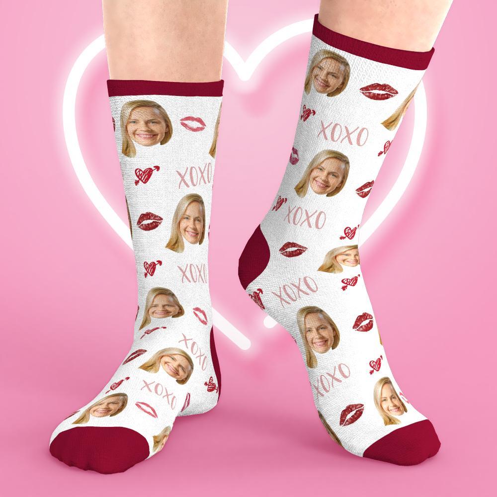 Custom Face Socks Personalized Photo Socks Lips - PhotoBoxer