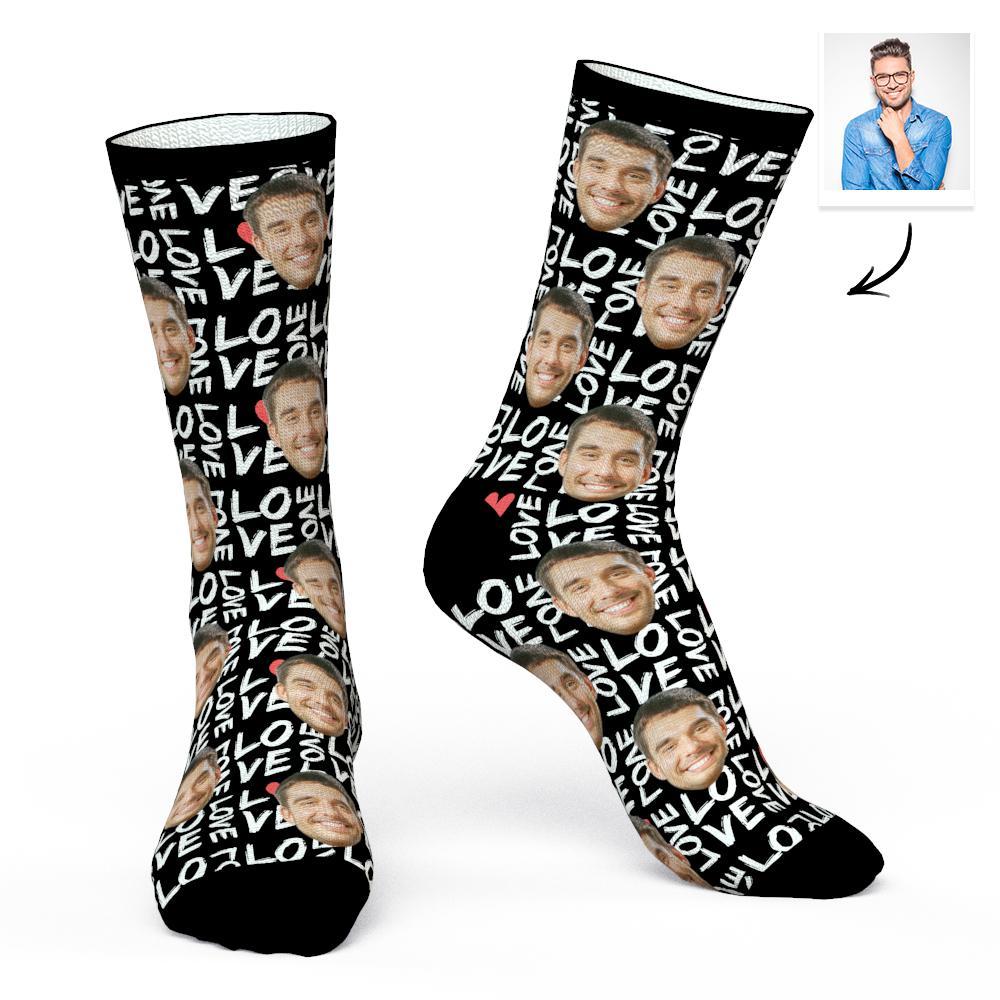 Custom Photo Socks Face Socks Super Bowl Unique Design - PhotoBoxer