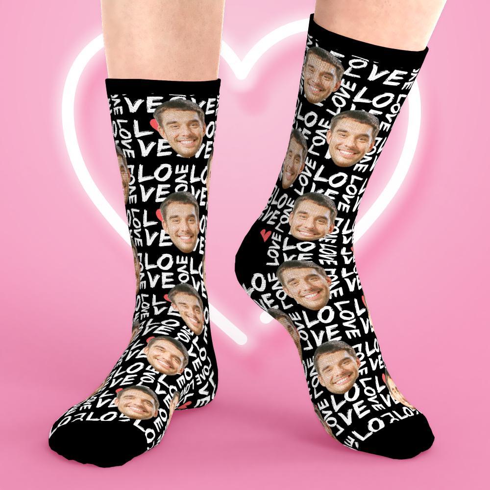 Custom Photo Socks Face Socks Super Bowl Unique Design - PhotoBoxer