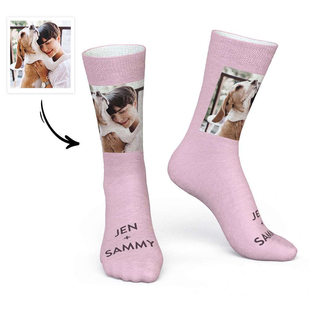 Custom Photo and Name Socks Pet Socks - PhotoBoxer