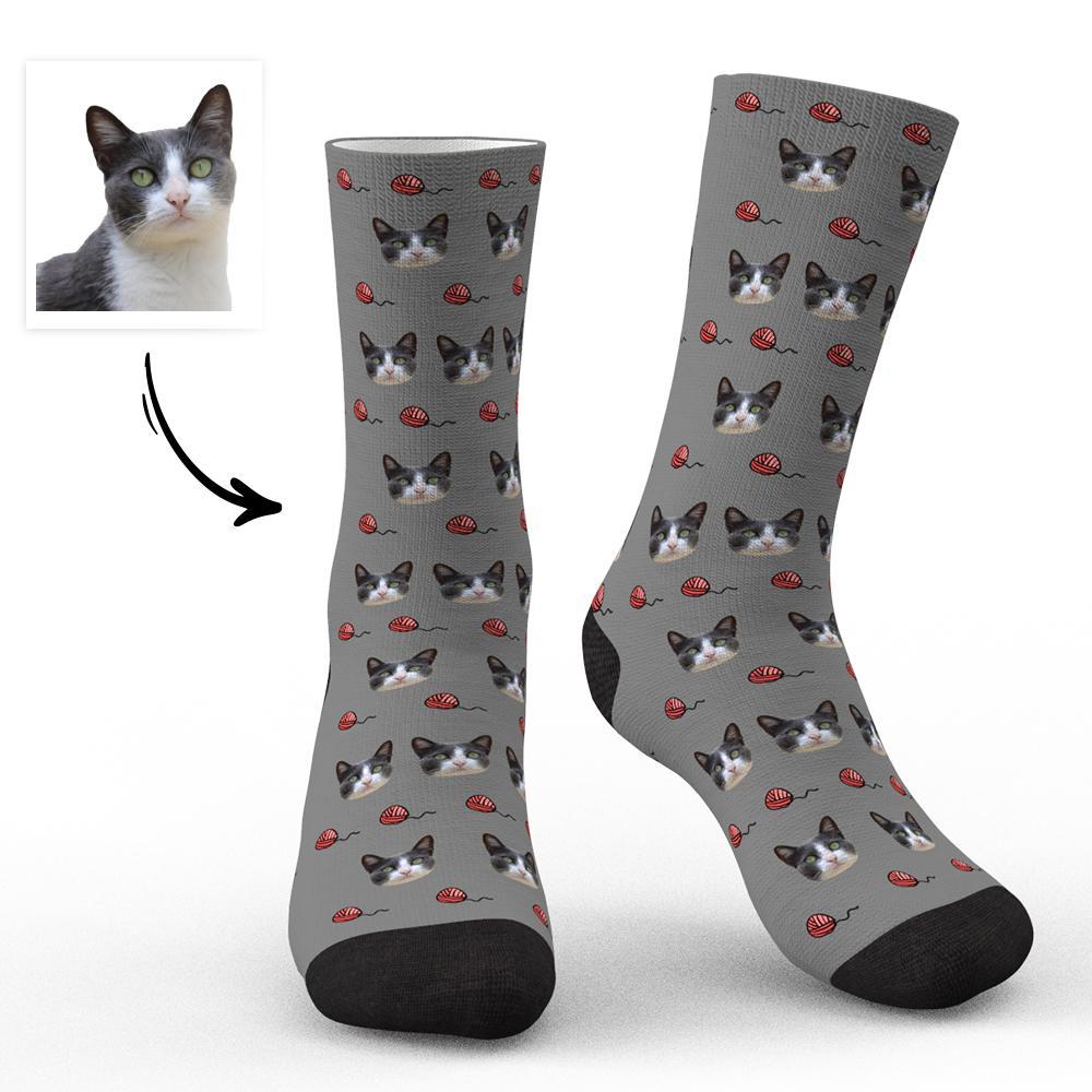 Custom Face Socks Unique Cat Photo Socks Funny Gifts For Pet Lovers - Cats - PhotoBoxer