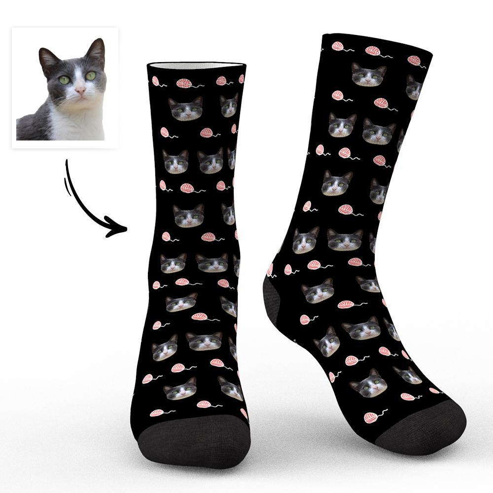 Custom Face Socks Unique Cat Photo Socks Funny Gifts For Pet Lovers - Cats - PhotoBoxer