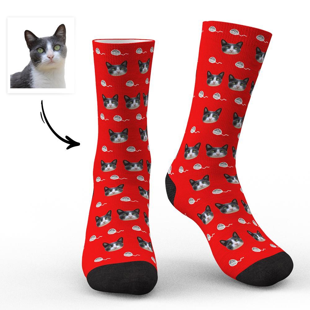 Custom Face Socks Unique Cat Photo Socks Funny Gifts For Pet Lovers - Cats - PhotoBoxer