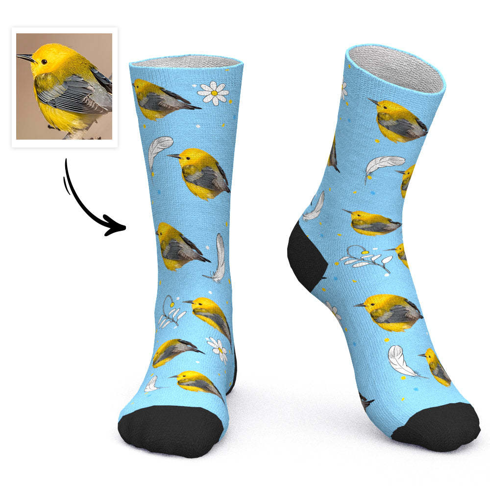 Custom Socks Face Socks Parrot Feather - PhotoBoxer