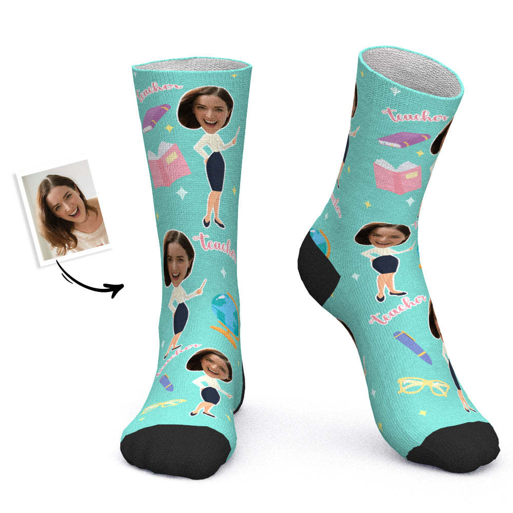 Custom Socks Personalized Photo Socks Teacher Socks - PhotoBoxer