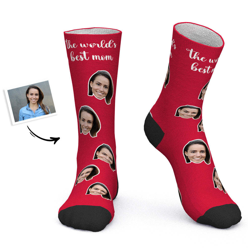 Mother's Day Gift - Custom Socks Personalized Photo Socks The World's Best Mom - PhotoBoxer