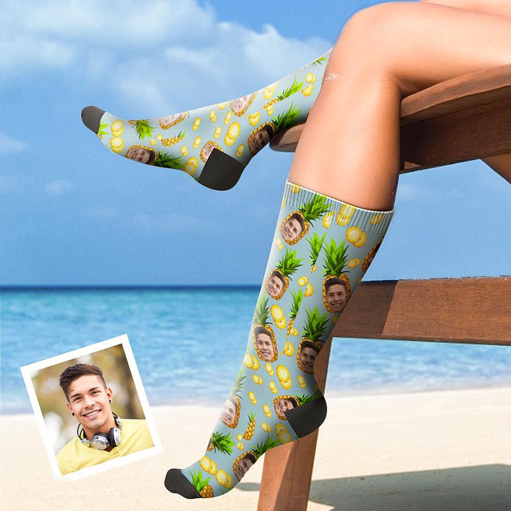 Custom Face On Socks Personalized Photo Socks Best Gifts Idea - Pineapple - PhotoBoxer