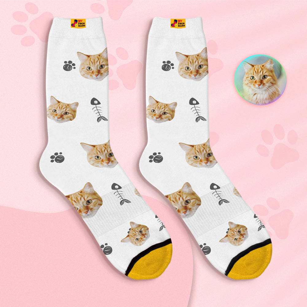Custom Face Socks Personalized 3D Digital Printed Socks Tie-Dye Pet Face - PhotoBoxer