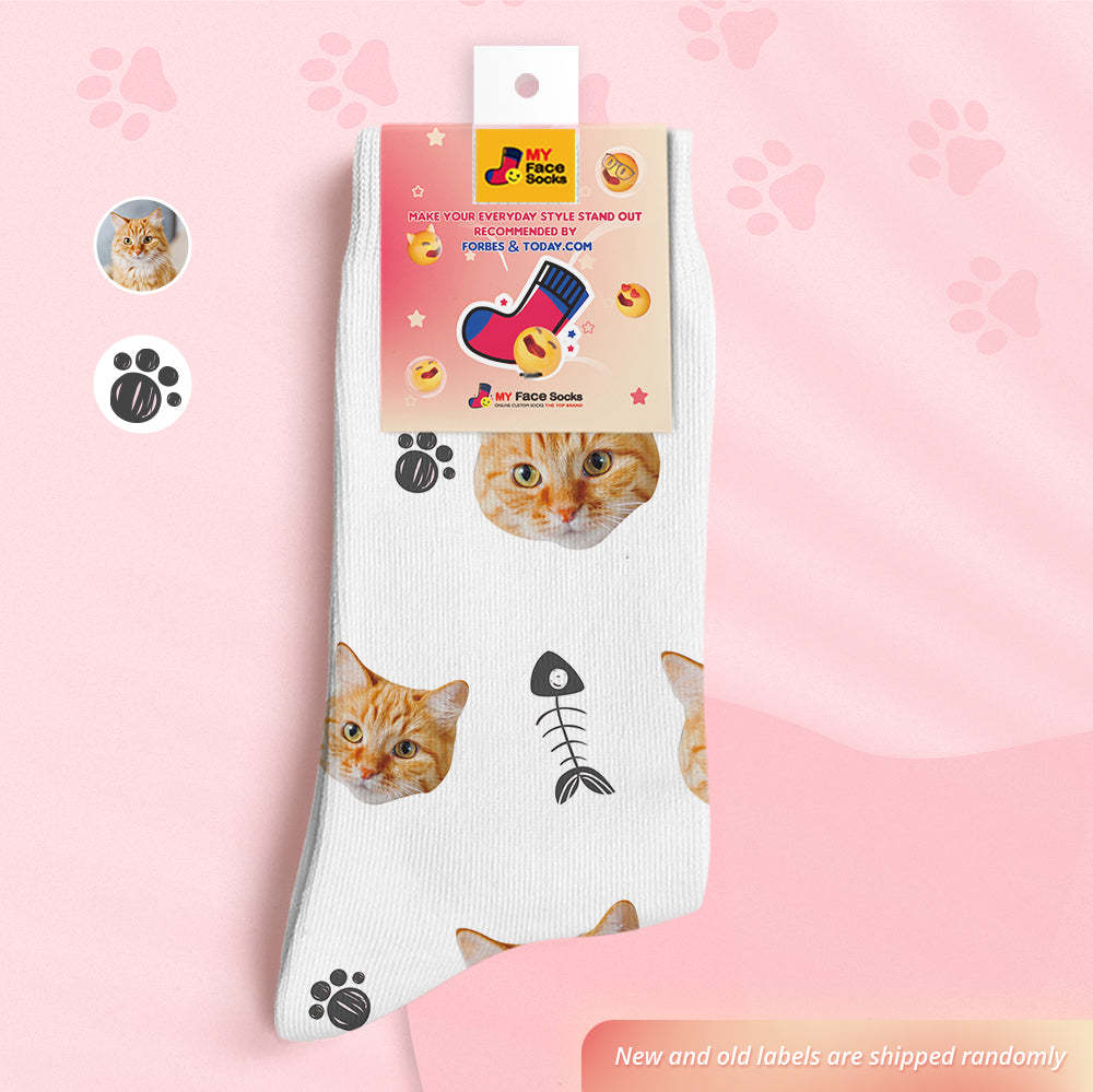 Custom Face Socks Personalized 3D Digital Printed Socks Tie-Dye Pet Face - PhotoBoxer
