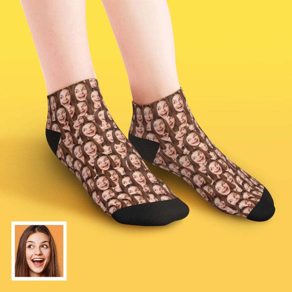 Custom Low cut Ankle Socks Face Mash - PhotoBoxer