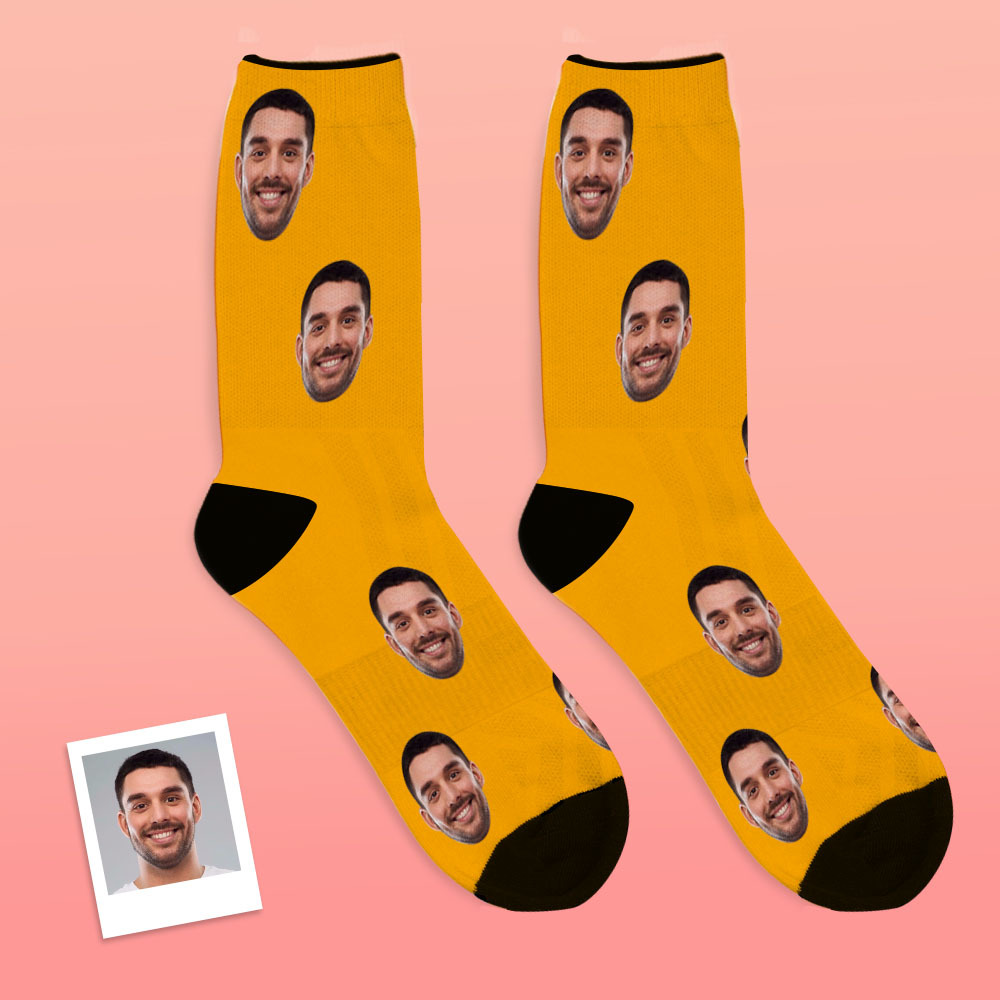 Custom Funny Face Socks Christmas Gift For Family - PhotoBoxer