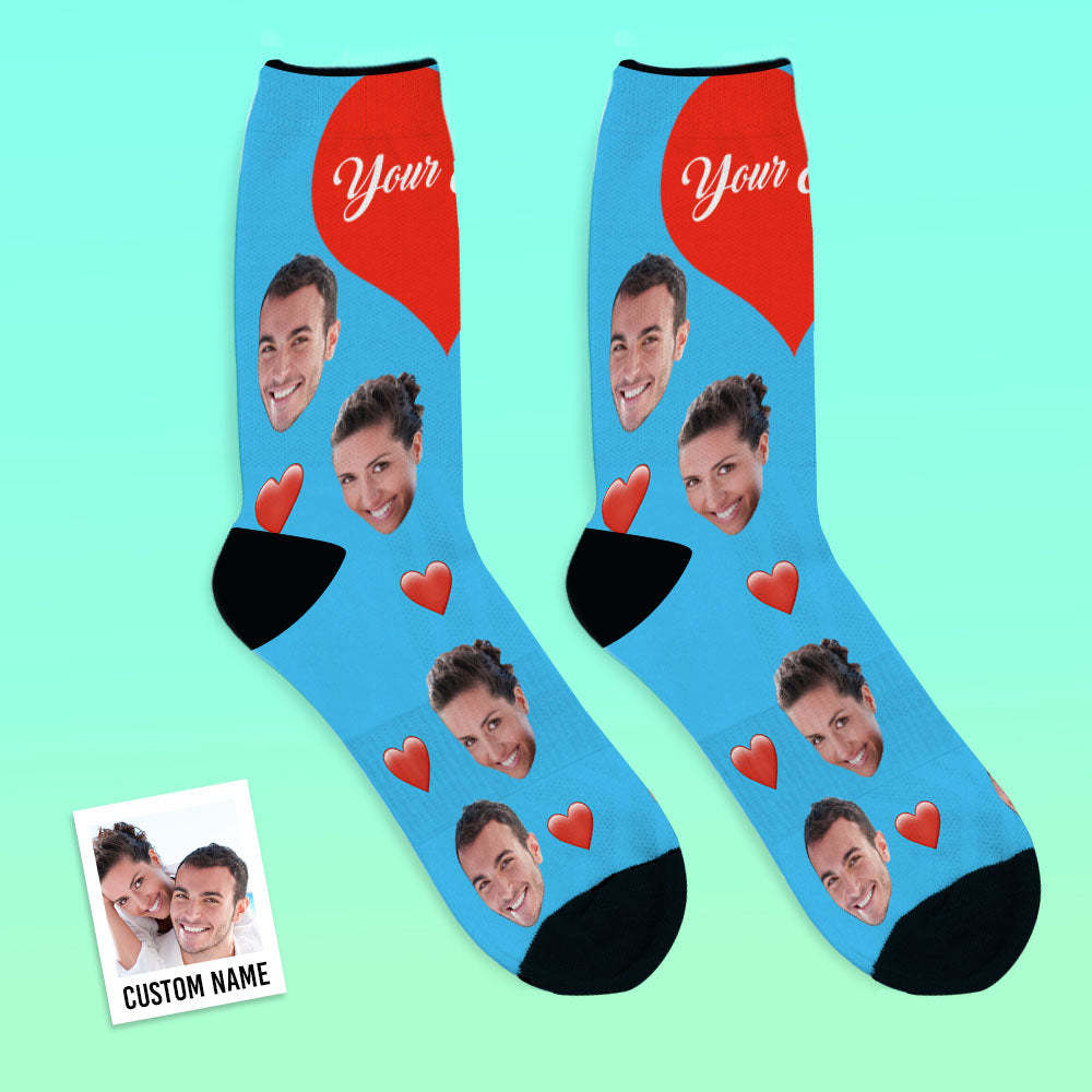Custom Photo Love Face Socks Gift For Lover - PhotoBoxer