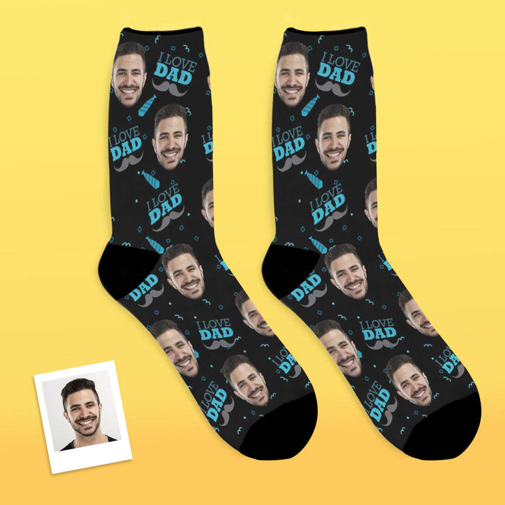 Custom Socks -  I Love Dad (papa) - PhotoBoxer
