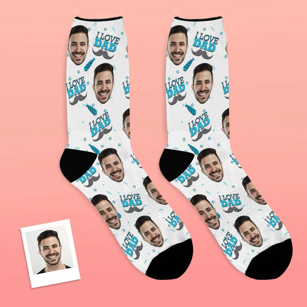 Custom Socks -  I Love Dad (papa) - PhotoBoxer