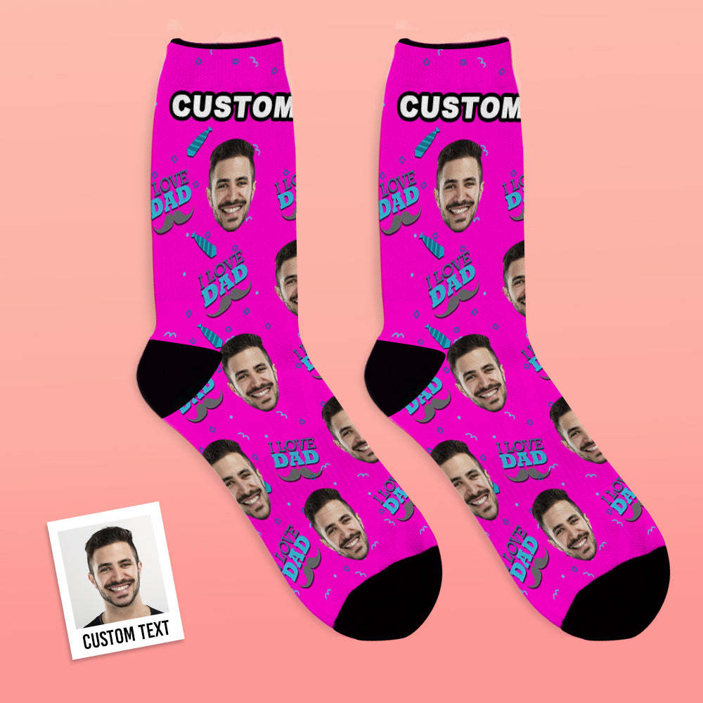 Custom Socks -  I Love Dad (papa) - PhotoBoxer