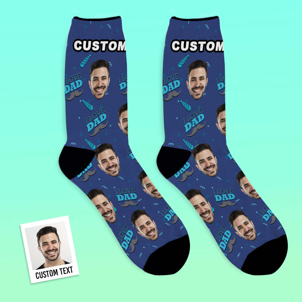 Custom Socks -  I Love Dad (papa) - PhotoBoxer