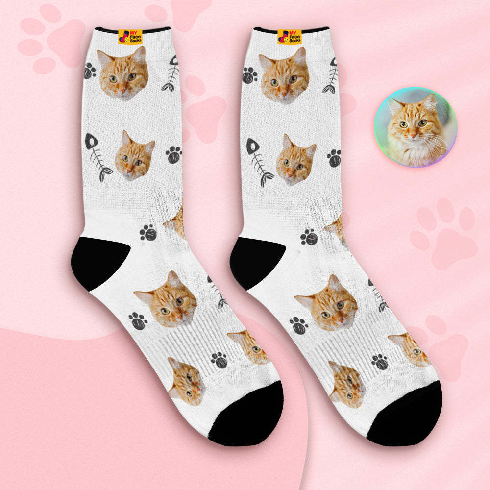 Custom Breathable Face Socks Personalized Soft Socks Gifts Tie-Dye Pet Face - PhotoBoxer