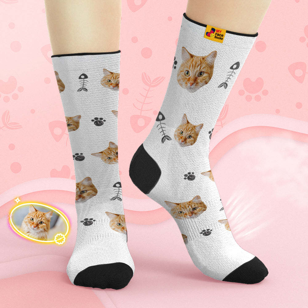 Custom Breathable Face Socks Personalized Soft Socks Gifts Tie-Dye Pet Face - PhotoBoxer