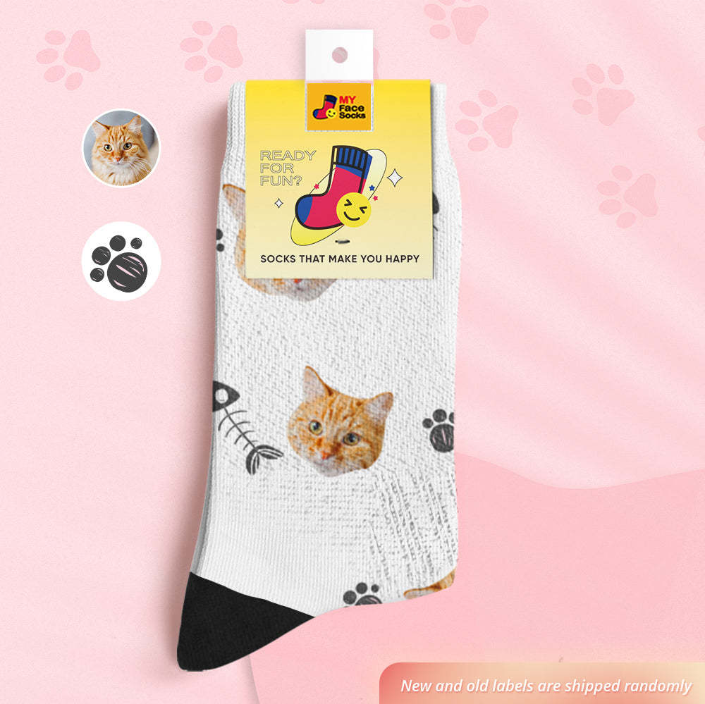 Custom Breathable Face Socks Personalized Soft Socks Gifts Tie-Dye Pet Face - PhotoBoxer