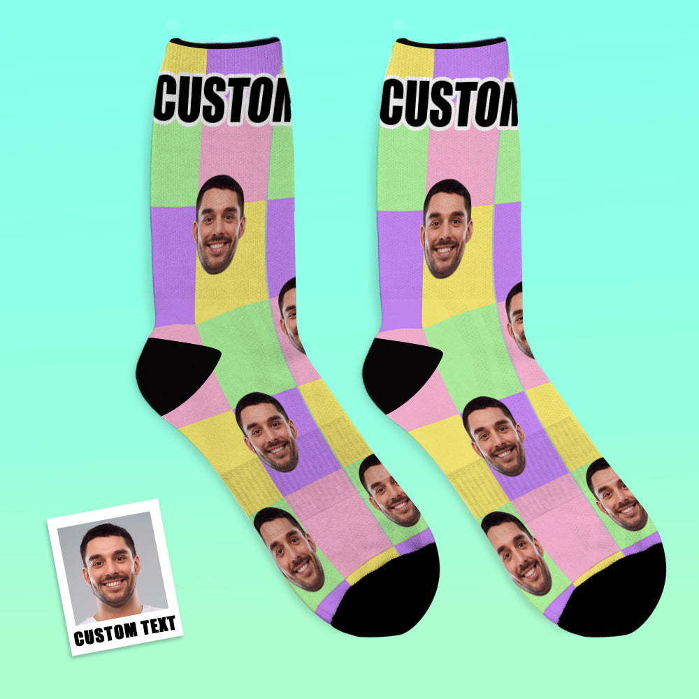 Custom Socks Personalized Face Socks Square - PhotoBoxer