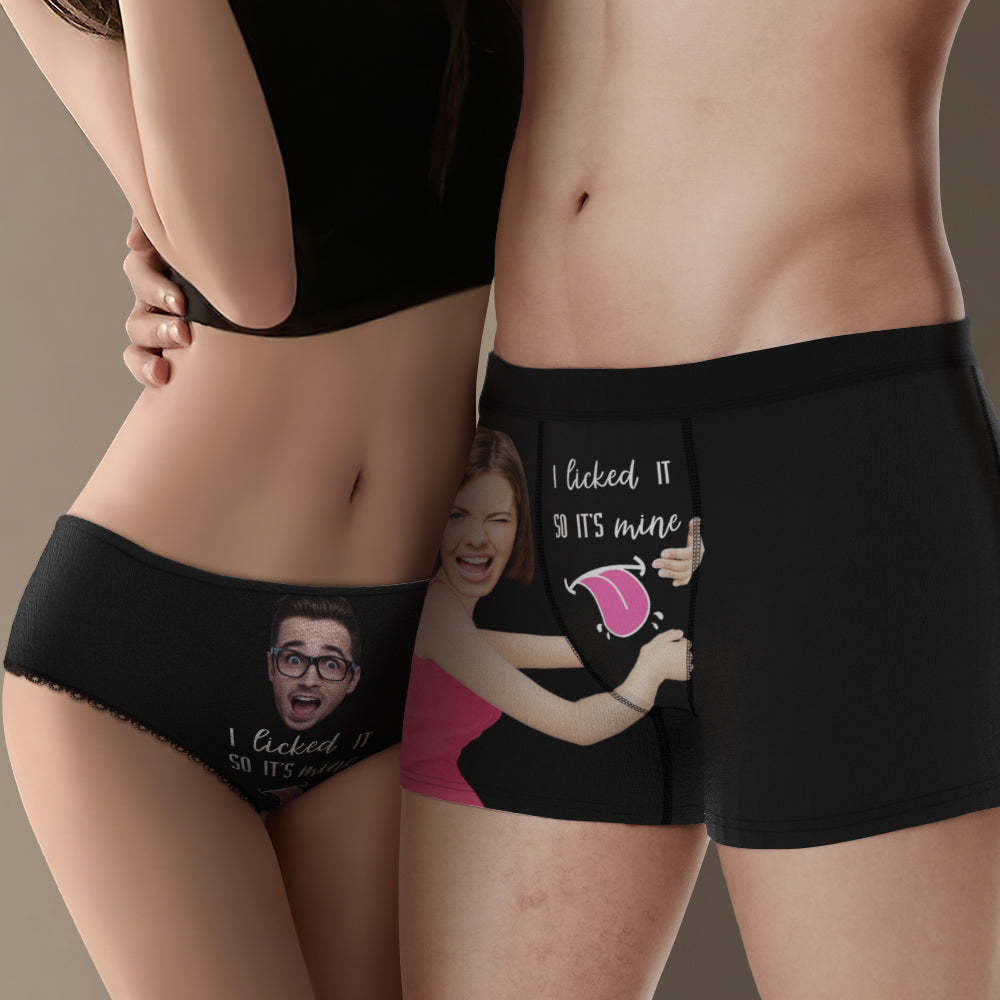 Custom Face Matching Underwear for Couples I Licked It Valentine's Day Gift