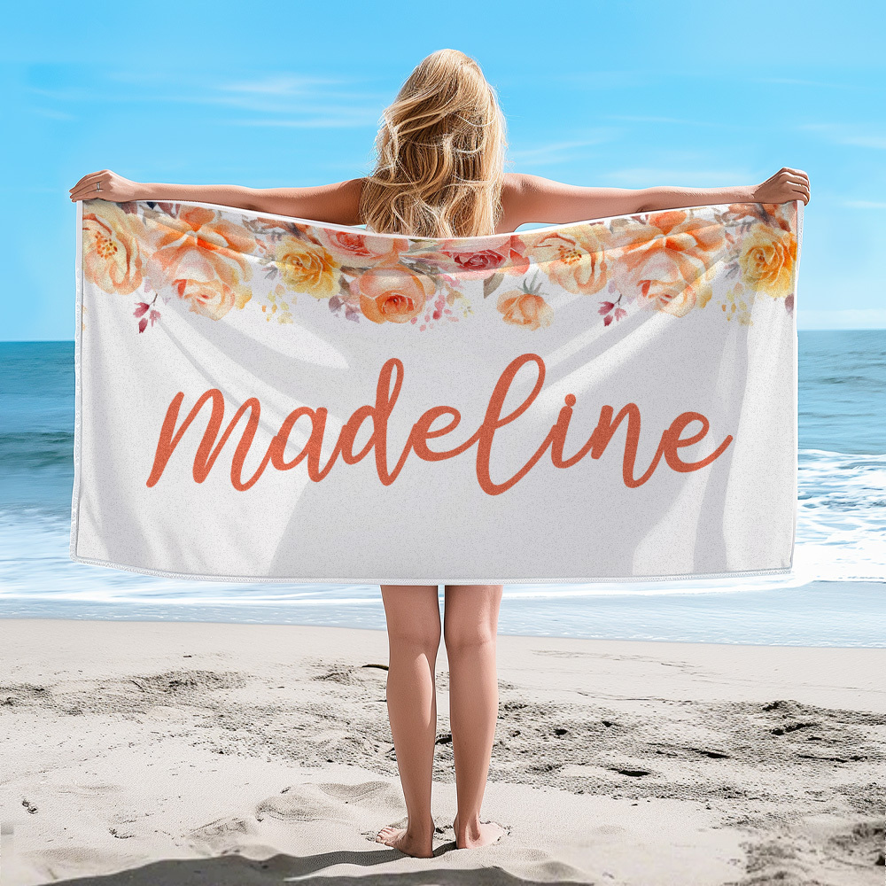 Custom Name Personalised Towel Engraved with Name Gifts For Friends - PhotoBoxer