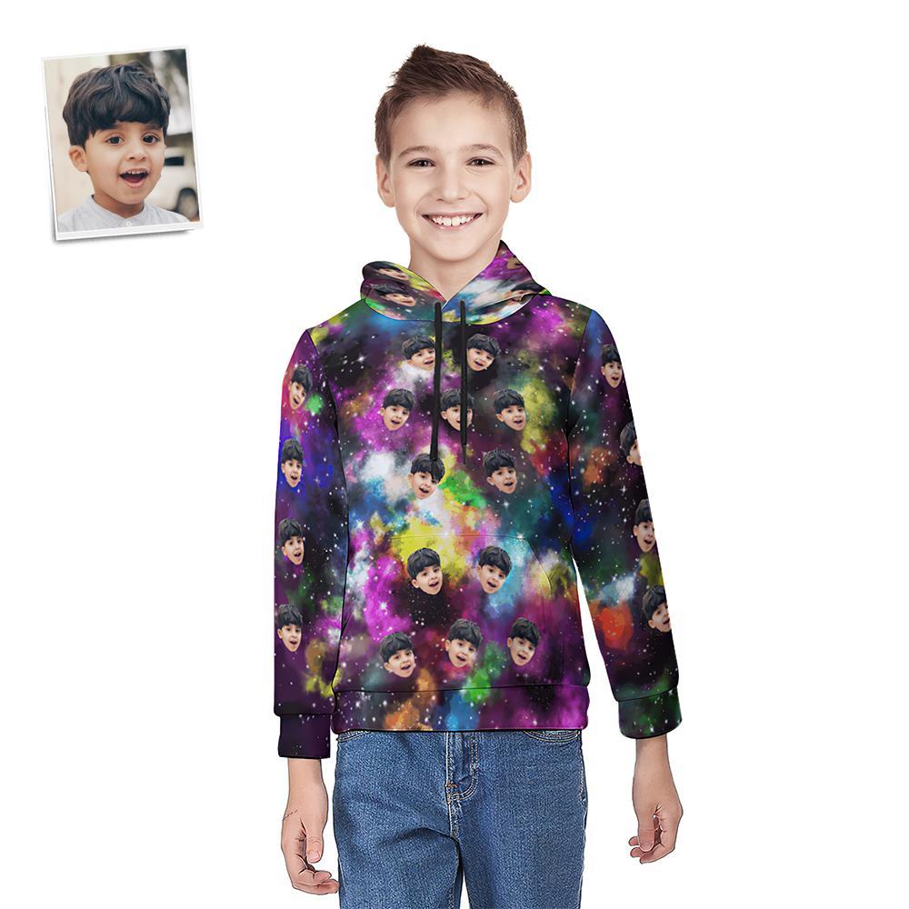 Custom Photo Hoodie Custom Youth Hoodie Sweatshirt Universe Personalized Youth Tee Kids Gift