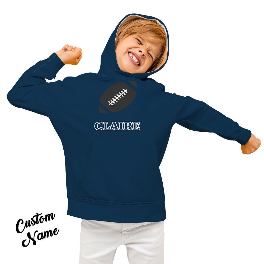 Kids Custom Hoodie with Name Custom Sweatshirt for Children Football Kids Gift