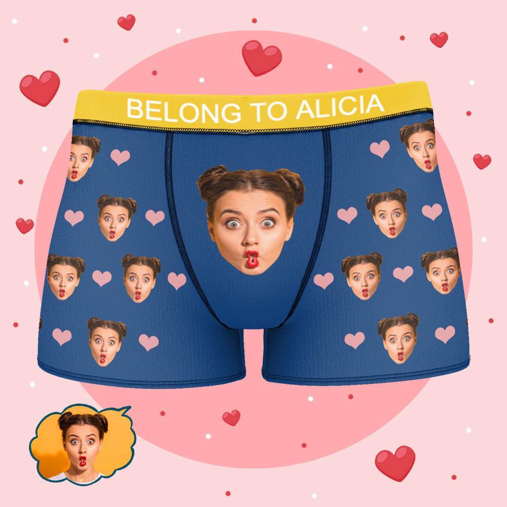 Alicia Name Boxers Gifts, Custom Name Boxers, Custom Underwear With Face, Personalized Boxers or Briefs, Custom Mens Underwear, Name Gift for Boyfriend - BestNameGifts