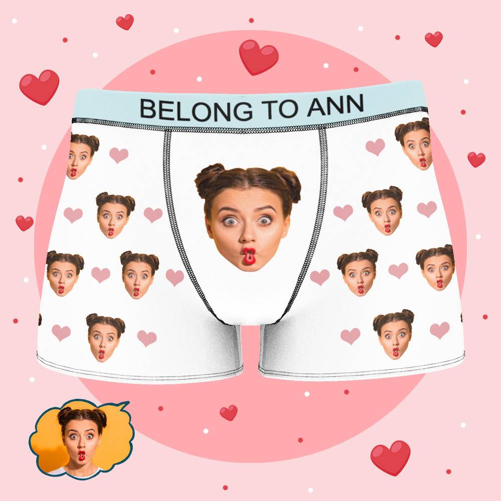 Ann - Personalized Property of Name Boxer Custom Name Face Boxer with Text Inscribed Waist Anniversary Gifts for Boyfriend