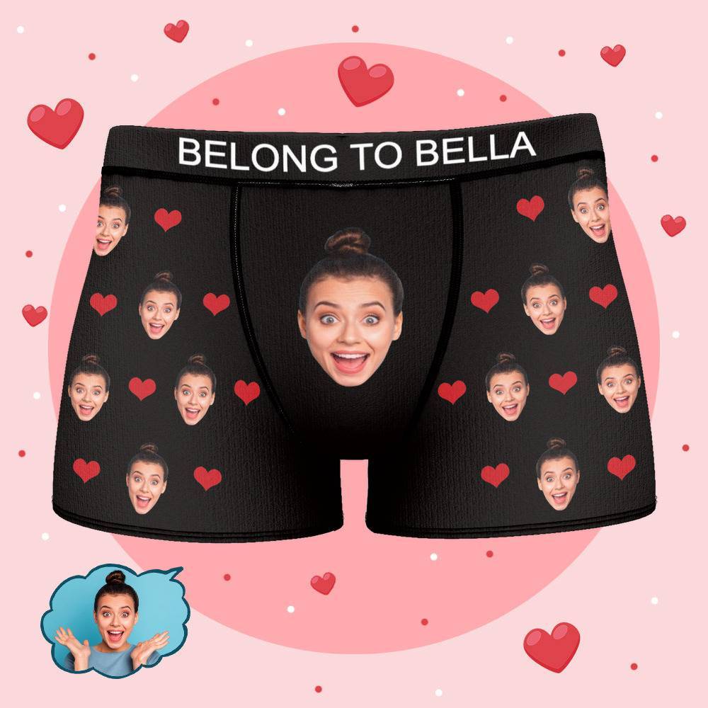 Bella Name Boxers Gifts, Custom Name Boxers, Custom Underwear With Face, Personalized Boxers or Briefs, Custom Mens Underwear, Name Gift for Boyfriend - BestNameGifts