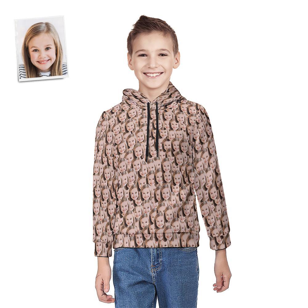 Custom Photo Hoodie Custom Face Mash Youth Hoodie Sweatshirt Personalized Youth Tee Kids Gift