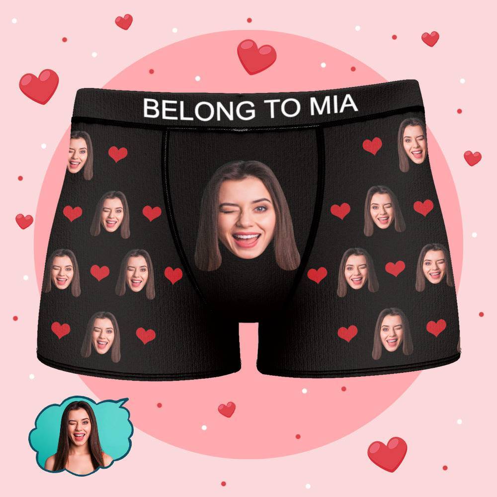 Mia Name Boxers Gifts, Custom Name Boxers, Custom Underwear With Face, Personalized Boxers or Briefs, Custom Mens Underwear, Name Gift for Boyfriend - BestNameGifts