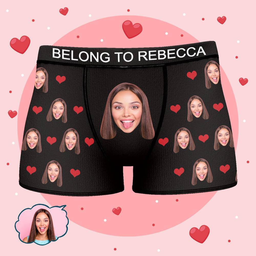 Rebecca Name Boxers Gifts, Custom Name Boxers, Custom Underwear With Face, Personalized Boxers or Briefs, Custom Mens Underwear, Name Gift for Boyfriend - BestNameGifts