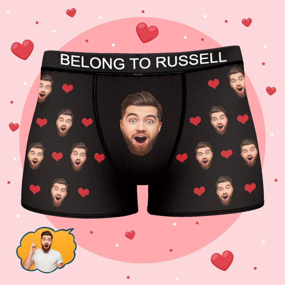 Russell Name Boxers Gifts, Custom Name Boxers, Custom Underwear With Face, Personalized Boxers or Briefs, Custom Mens Underwear, Name Gift for Boyfriend - BestNameGifts