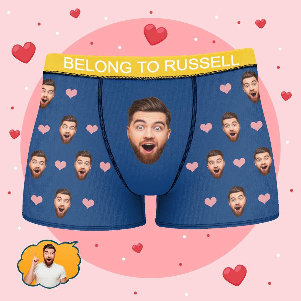 Russell Name Boxers Gifts, Custom Name Boxers, Custom Underwear With Face, Personalized Boxers or Briefs, Custom Mens Underwear, Name Gift for Boyfriend - BestNameGifts