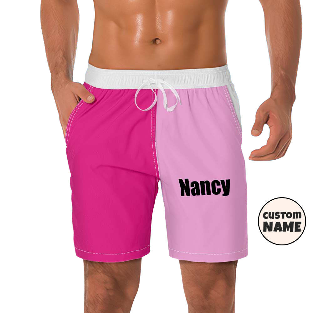 Pantalones cortos de playa masculinos personalizados nombre personalizado bañador choque de color