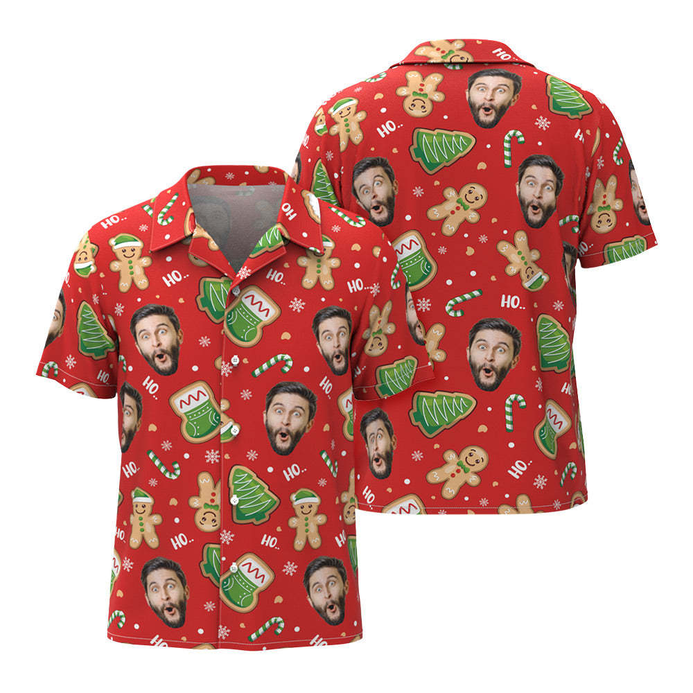 Camisas Hawaianas Con Cara Personalizada, Un Acogedor Regalo De Camisas Navideñas Para Hombres Pequeños - CalzoncillosfotoES
