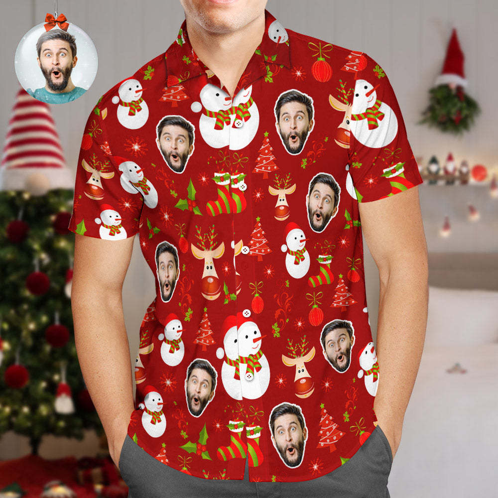 Las Camisas Hawaianas De Encargo De La Cara Creen En La Magia Del Regalo De La Camisa Hawaiana De La Navidad - CalzoncillosfotoES