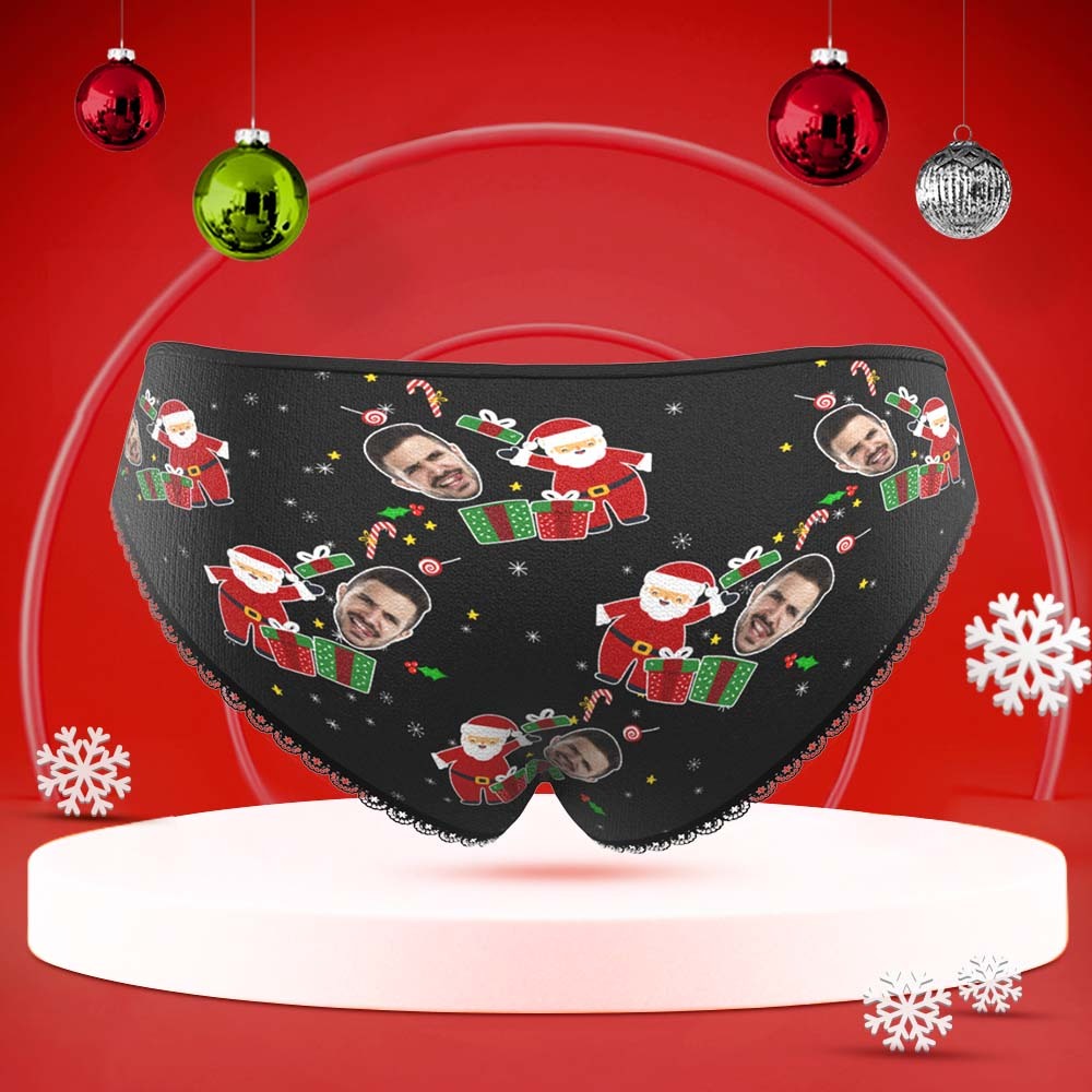 Ropa interior facial personalizada divertida ropa interior de cintura alta para mujeres regalo sorpresa de Navidad