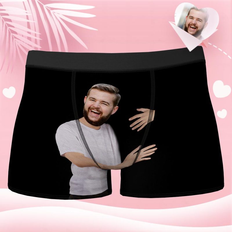 Boxers personalizado con cara abrazos Boxers personalizado con rostro Calzoncillos Boxers personalizados Boxers para hombres Regalo de aniversario para novio Ropa interior personalizada Hombre