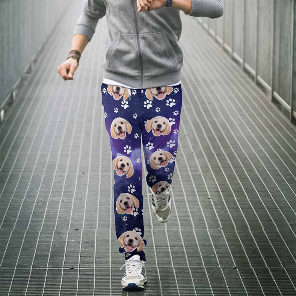 Pantalones De Chándal Personalizados Con Cara De Perro Joggers Unisex Universe Style