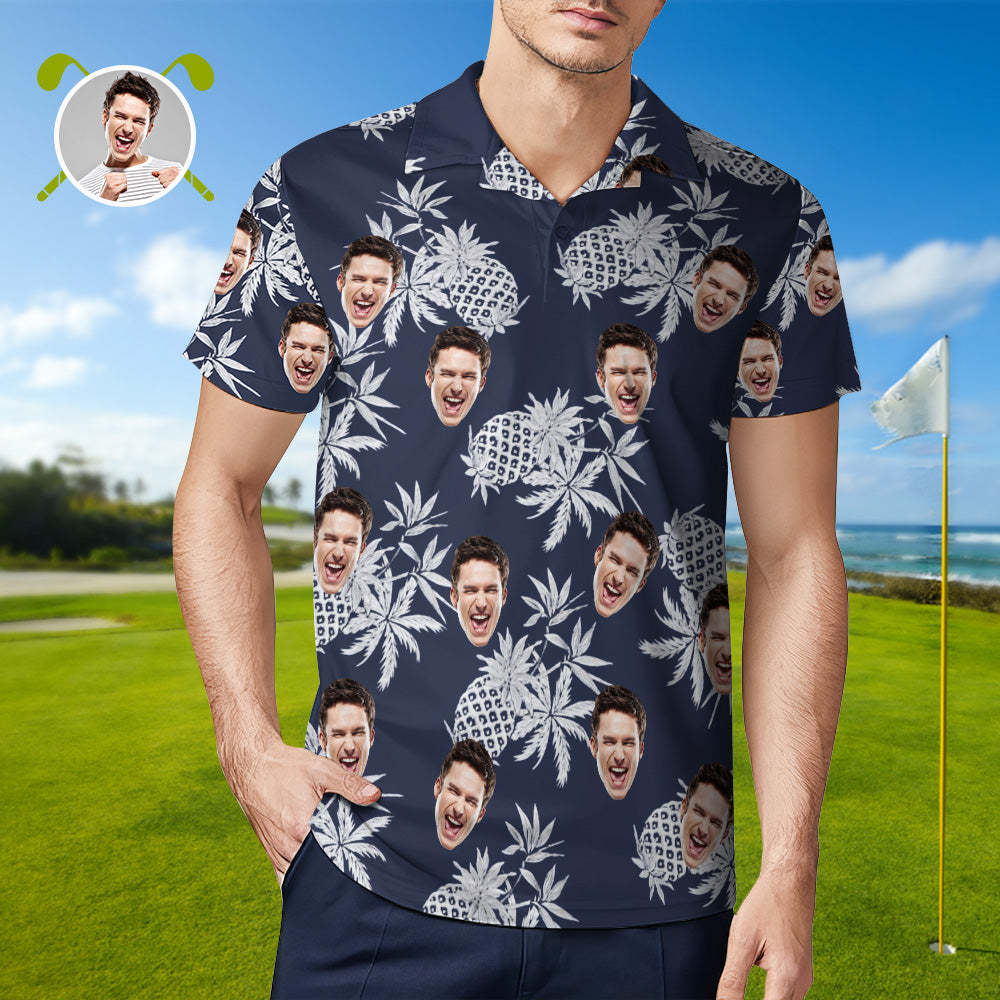 Camisa De Cara Personalizada Para Hombre Camisas De Golf Personalizadas Para Él Piña Vintage - CalzoncillosfotoES