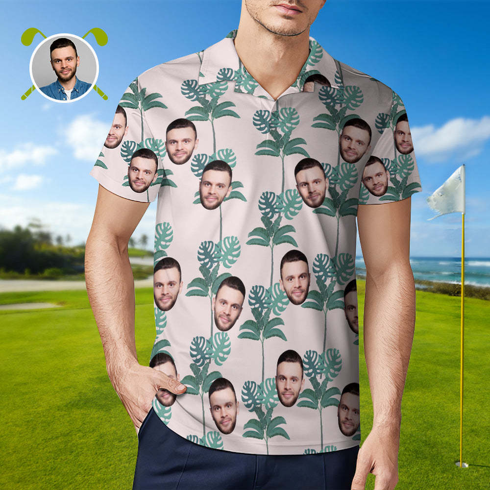 Camisa De Cara Personalizada Para Hombre Camisas De Golf Personalizadas Para Él Palma De Coco - CalzoncillosfotoES