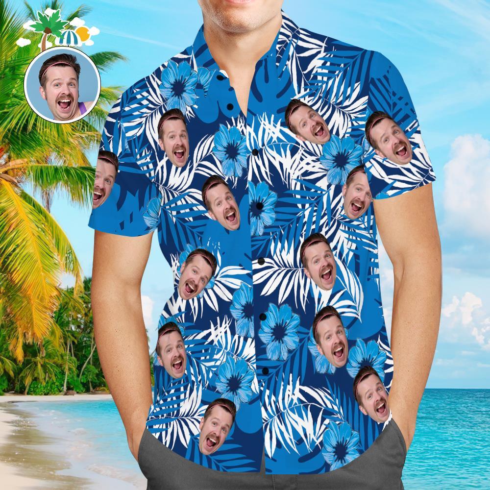 Camisas Hawaianas Personalizadas Diseño De Flores Y Hojas Vista Previa En Línea Camisas Masculinas Personalizadas De Aloha Beach